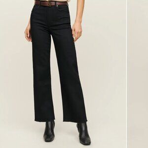 Reformation - Emma High Rise Wide Leg Jeans - Black -  Size 28
